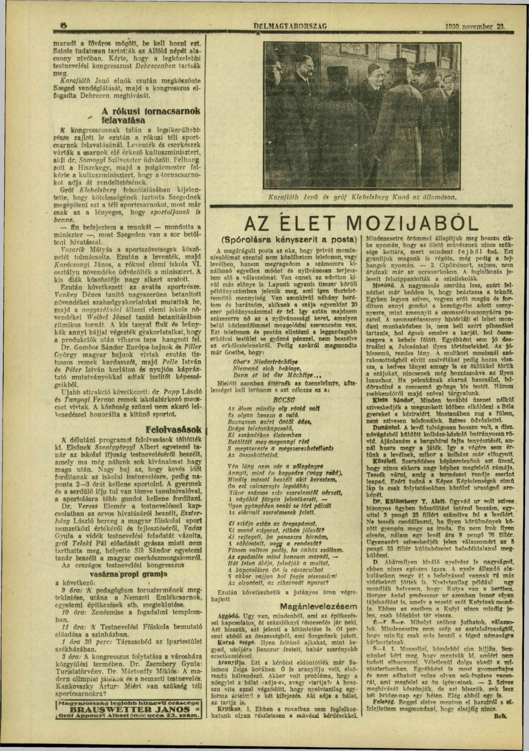 Délmagyarország, 1930. november, 202. oldal